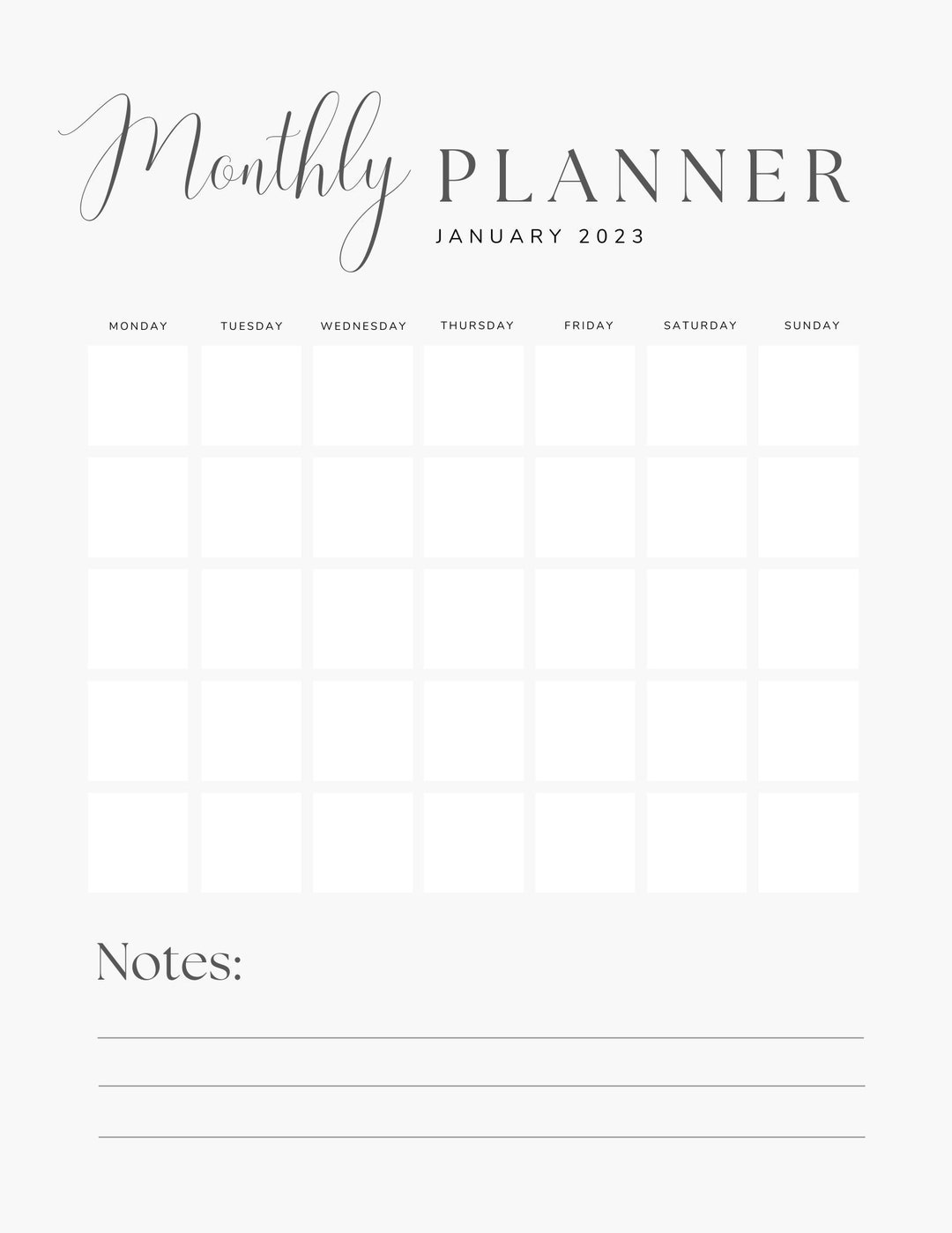 Weekly Planner, Monthly Planner, Printable Planner, Planner Inserts ...