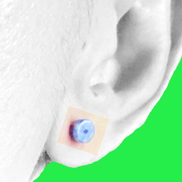 Blue Spot Jasper Ear Stud | Unisex Ear Jewelry | Single Earring | Handmade Earrings | Everyday Earring | Pierced Ear Stud | A11