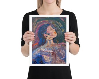 Dipinto acrilico "Ophelia" di T.L. Coty, design originale, stampa poster, decorazione per la casa, regali artistici