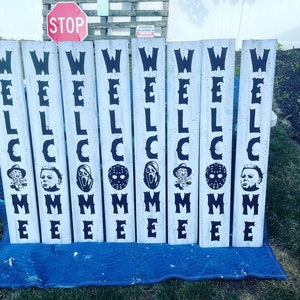 Blood Splatter Horror Welcome Signs