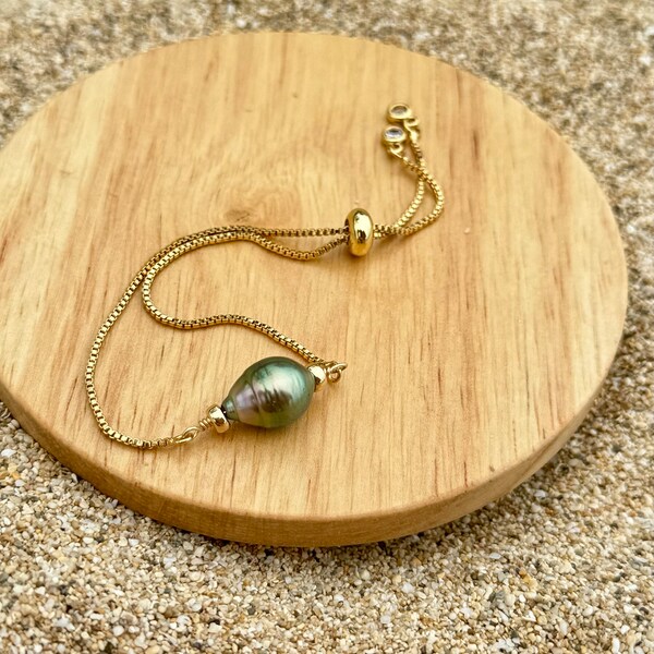 12mm Pave Diamond Tahitian Pearl Bracelet main image 1