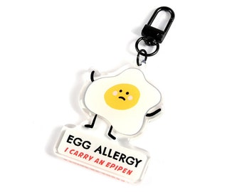 Egg Allergy Bag Tag Keyring  I Carry An Epipen Allergy Alert Kids Backpack Tag