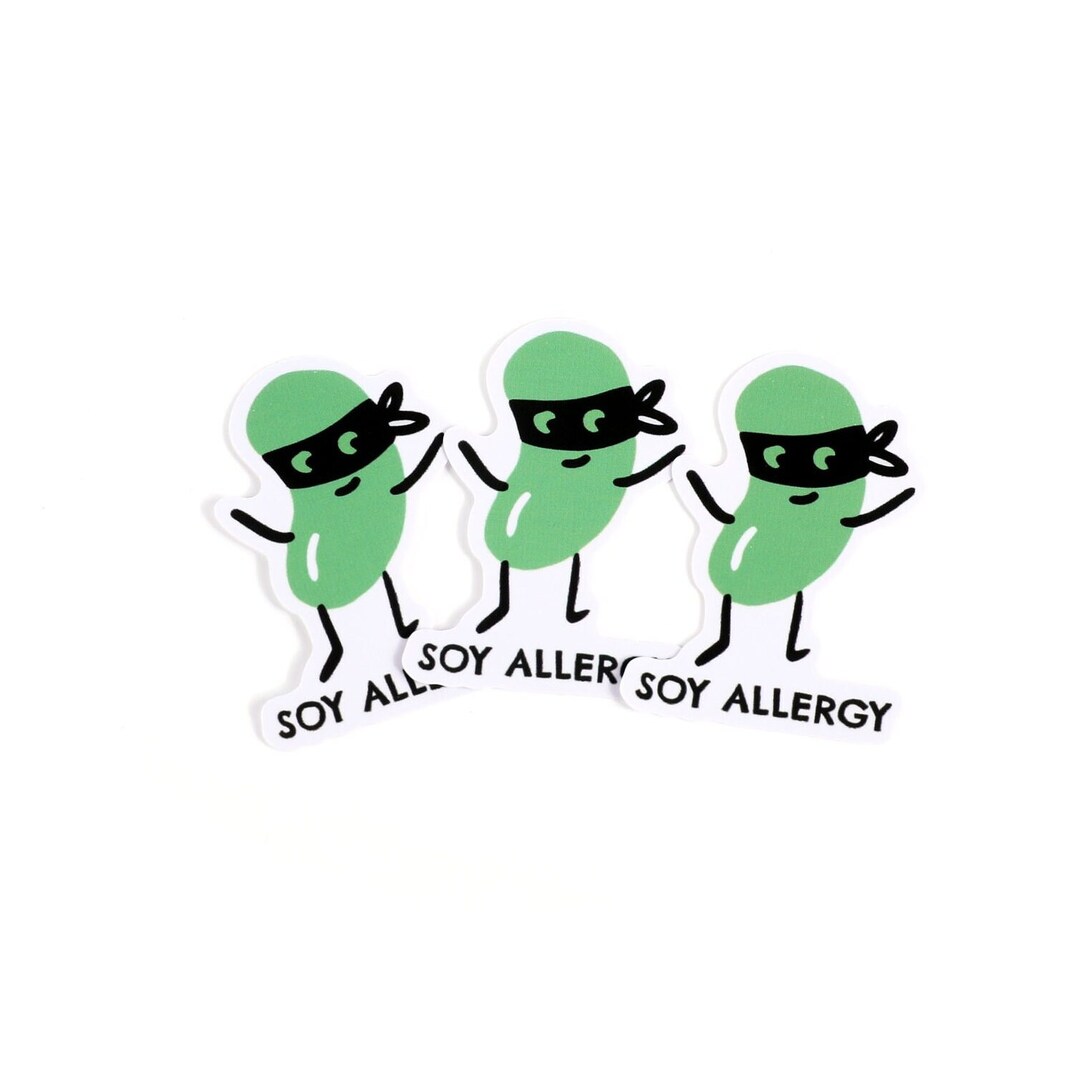 Soy Allergy Set of 3 Vinyl Stickers Allergy Alert Etsy