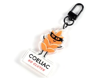 Coeliac Bag Tag Keyring No Gluten Kids Backpack Tag