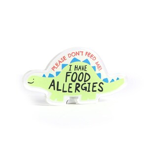 I Have Food Allergies Kids Badge Dinosaur | Allergy Alert Kids Pin