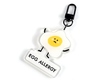 Egg Allergy Bag Tag Keyring Allergy Alert Kids Backpack Tag