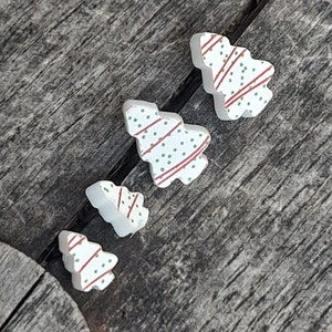 Snack Cake Christmas Tree Earrings, Small tree earrings, dainty stud earrings