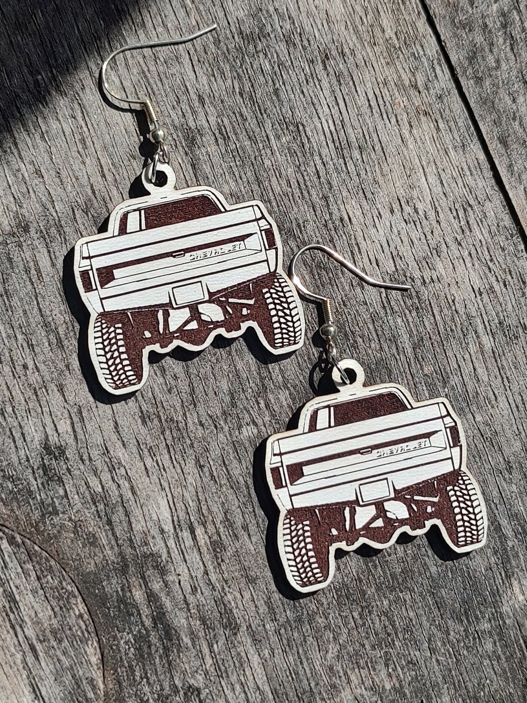 Old Square Body Truck Earrings Etsy