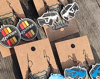Off-road earrings, 4x4 outdoorsy earrings , dangle earrings, quirky and unique earrings
