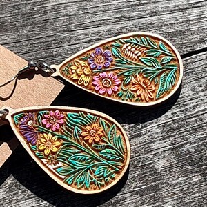 Flower Earrings - Fun and Playful Statement Jewelry, spring dangle teardrop earrings, Lightweight, gift for her