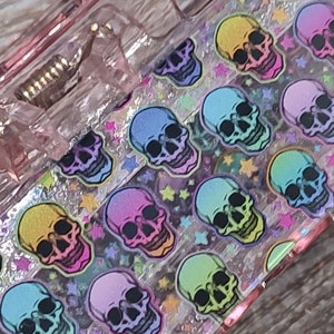 Skull Hair Claw, Gothic Hair Clip, Rainbow Sugar Skull, Cool Claw Clip
