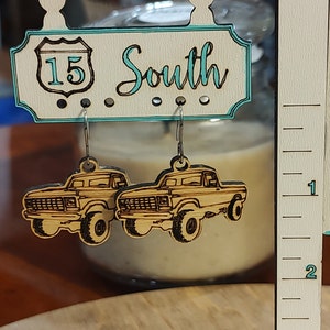 Old Truck Wood Earrings