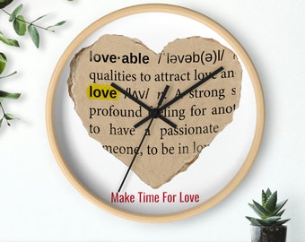 LOVE WALL CLOCK - Bedroom Wall Clock - Room Wall Clock - Bedroom Wall Clock - Dining Room Clock - Coffee Valentine's Gift - Clock