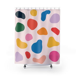 ABSTRACT SHAPE PATTERN Shower Curtain, Bathroom Decor Home Decor, Bespoke Housewarming Gift, Unique Wedding Gift For Couple, Gift For Her
