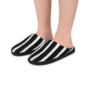 WOMEN&#39;S INDOOR SLIPPERS -  Zebra Women&#39;s Slippers - Valentine&#39;s Slippers - Women&#39;s Slippers - Valentine&#39;s Gift - Women&#39;s Clothing - Slippers