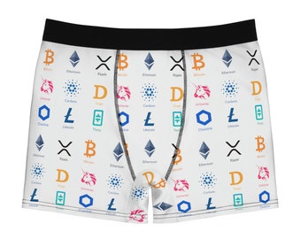 MEN'S BOXER BRIEFS Crypto - Crypto Boxer Briefs - Men's Briefs - Men's Boxer - Men's Shorts - Men's Underwear - Men's Pants - Clothing