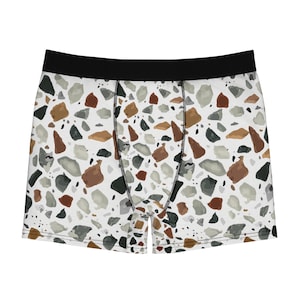 MEN BOXER BRIEFS - Brauner Boxer mit abstraktem Muster - Geschenk für Ihn - Herren Slip - Herren Boxer - Herren Shorts - Herren Unterwäsche - Hosen