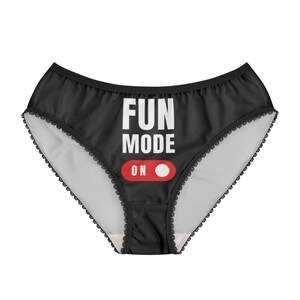 WOMEN&#39;S BRIEFS - Fun Mode On Brief - Ladies Briefs - Women&#39;s Panties - Valentine&#39;s Gifts - Wedding Gifts - Women&#39;s Clothing - Panties