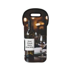 WINE TOTE BAG - Reusable Wine Bag - Wine Bottle Bag - Wine Lover Bag - Custom Tote Bag - Classic Wine Bag