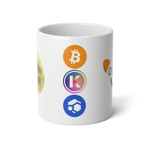 Jumbo Coffee Mug, 20oz - Crypto Passive Income Coffee Mug - Bitcoin,  Kadena, and Flux Cryptocurrency Coffee Mug