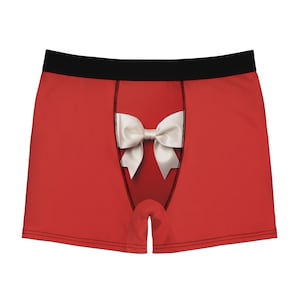 MÄNNER BOXER BRIEFS - Roter Boxer mit einer Schleife Brief - Für Ihn Geschenk - Herren Briefs - Herren Boxer - Herren Shorts - Herren Unterwäsche - Herren Hose