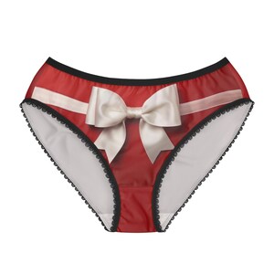 WOMEN&#39;S BRIEFS - Red Briefs with a Bow - Ladies Briefs - Women&#39;s Panties - Valentine&#39;s Gifts - Wedding Gifts - Women&#39;s Clothing - Panties