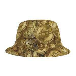 Bitcoin Print Bucket Hat, Unisex bucket Hat, Summer Hat, Sun Hat, Bitcoin Hat, Fisherman Hats, Fisherman Bucket Hats, Bucket Hats