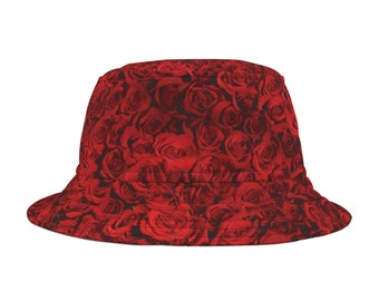 ★THE GREATEST★Rose Bucket Hat Red Rose Bucket Hat, Unisex Bucket Hat, Summer Hat, Sun Hat