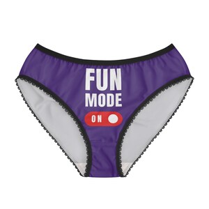 WOMEN&#39;S BRIEFS - Fun Mode On Brief - Ladies Briefs - Women&#39;s Panties - Valentine&#39;s Gifts - Wedding Gifts - Women&#39;s Clothing - Panties
