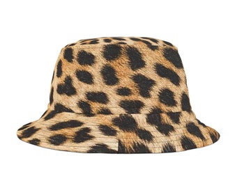 Leopard Print Bucket Hat, Unisex Bucket Hat, Summer Hat, Sun