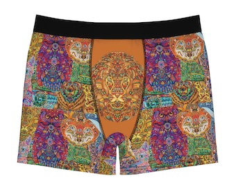 MEN&#39;S BOXER BRIEFS - Lion Boxer Briefs - Valentine&#39;s Gift - Men&#39;s Briefs - Men&#39;s Boxer - Men&#39;s Shorts - Men&#39;s Underwear - Men&#39;s Pants