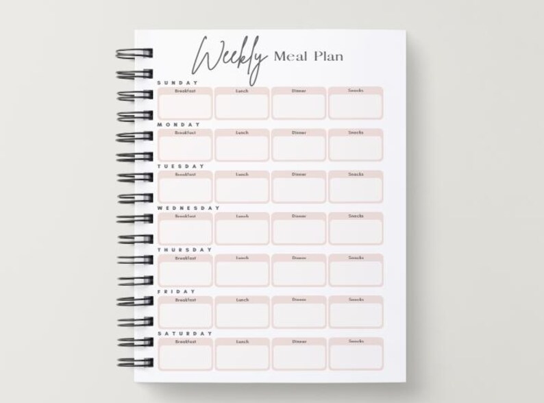 Weekly Meal Planner Printable | Minimalist Kitchen Planner | Neutral ...
