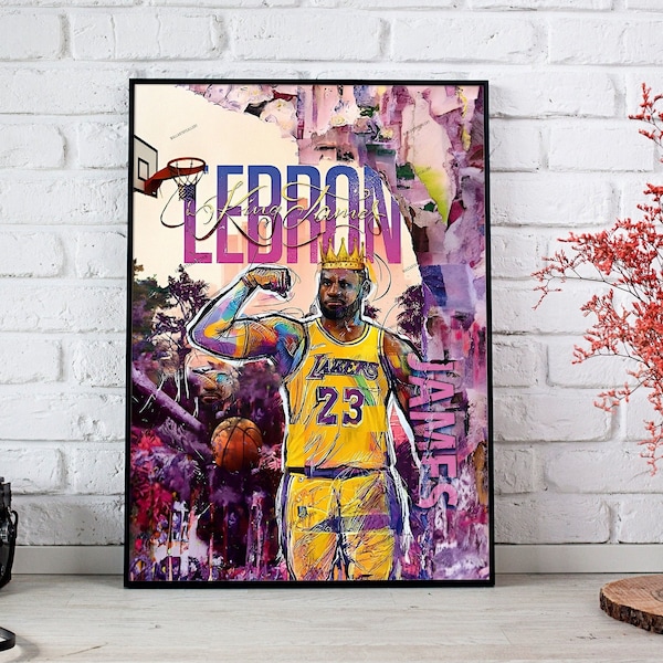 Lebron James Posters Lebron James Print Handmade Furniture And Decor Gift For Him Lebron James Painting Canvas Lebron James Wall Art Lebron