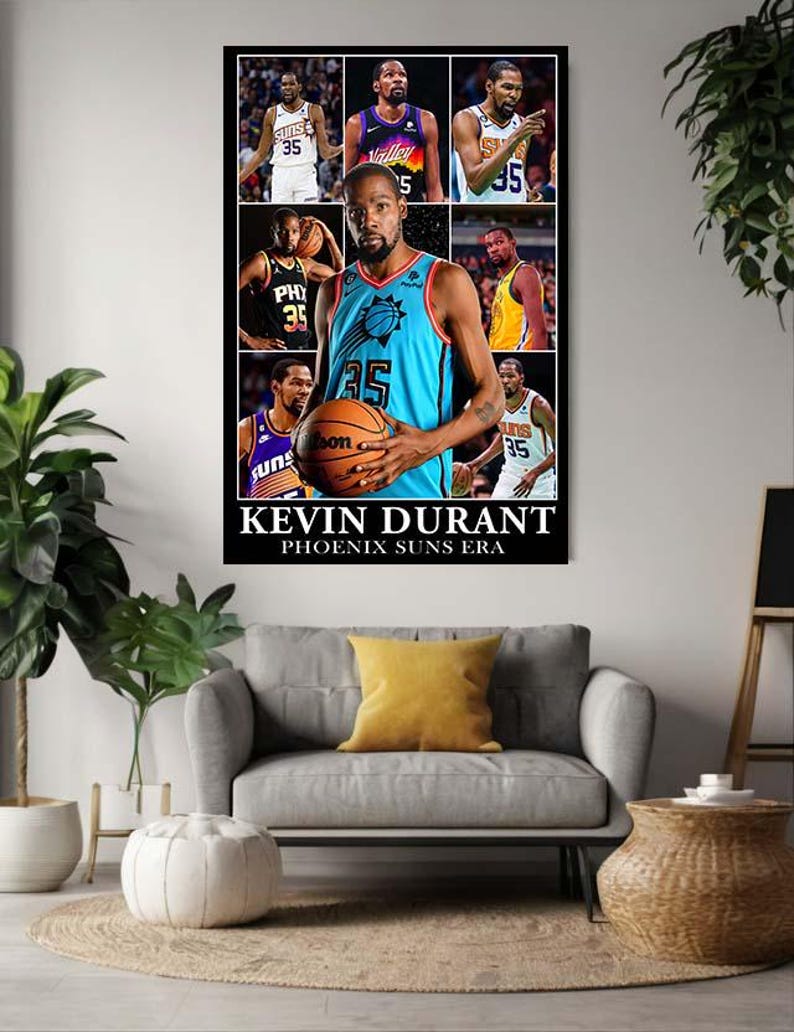 Kevin Durant Photo Collage Poster Basketball Poster Classic 90s Wall