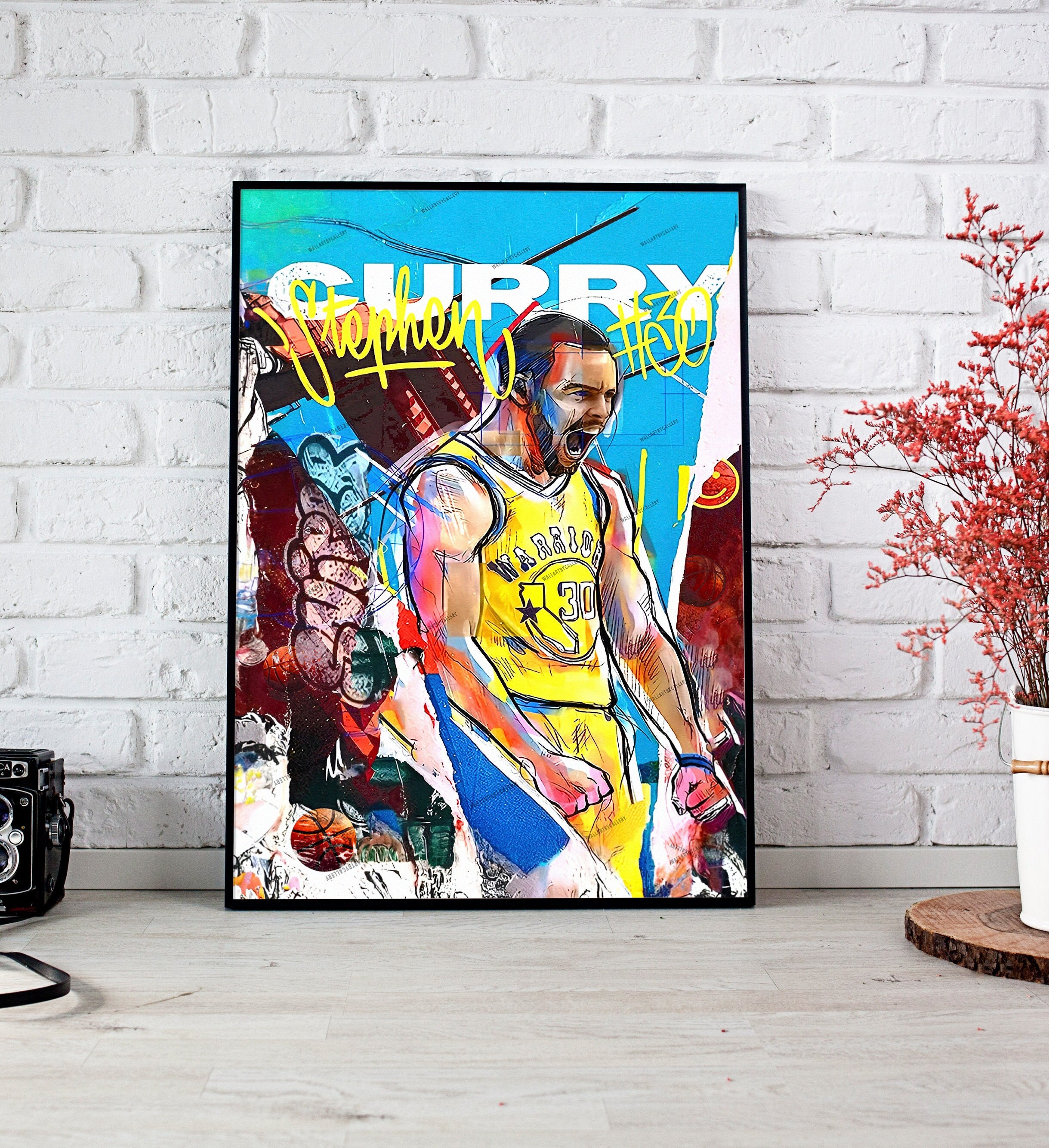Steph Curry 3-Point Record Jerseys Golden State Warriors 8x10 Framed Photo  with Engraved Autograph