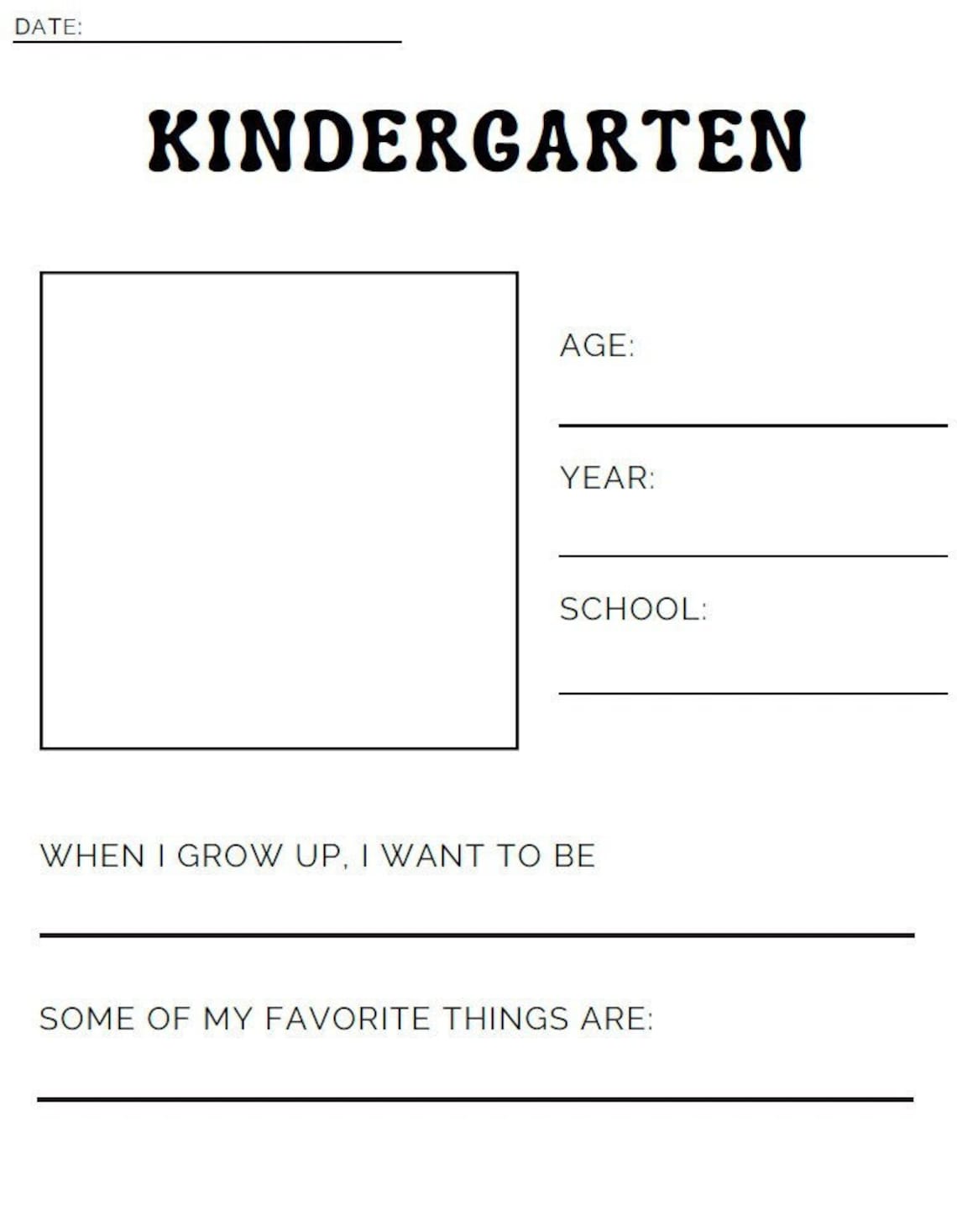 Printable School Year Memories - Etsy