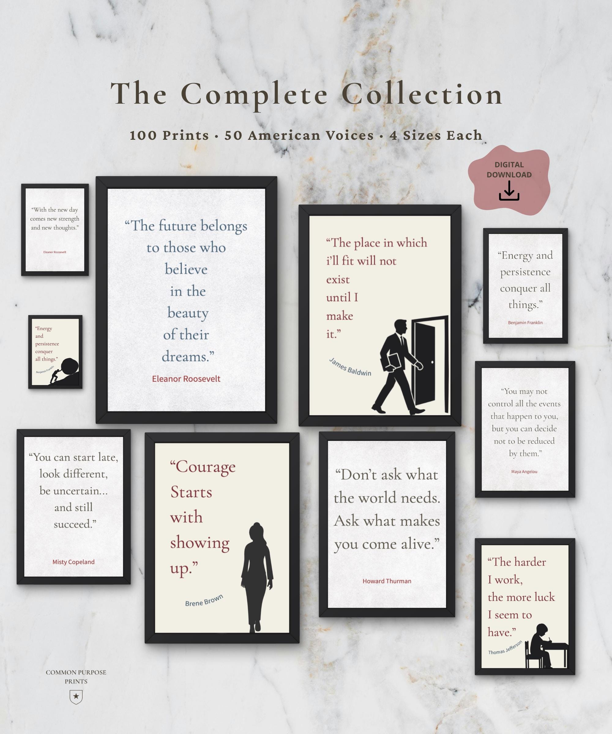 Inspirational Quote Prints Bundle, Motivational Wall Art, Office Decor ...