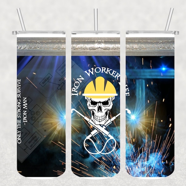 Iron Worker PNG, Iron Man, Steel Hanger, Tumbler Wrap, 20 oz Skinny Straight Design, Digital Download Only