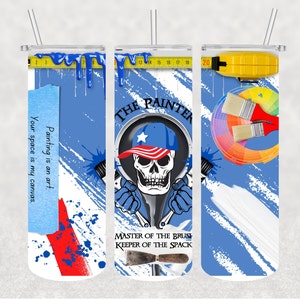 Embalagem para copo de pintura, para pintores profissionais, comerciais e sindicalizados, fina e reta de 20 oz, PNG, somente para download digital