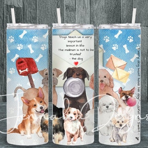 Funny Dog mailman Tumbler Wrap 20 oz Skinny Straight Tylko do pobrania cyfrowego