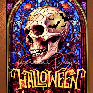 Halloween Schädel, Fledermäuse, rechteckig Design, 8 x 11, Kranz Design, Schneidebrett Design, Sublimation, printable, PNG, nur digitaler Download