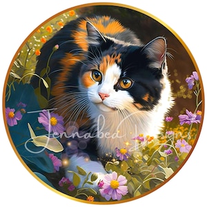 Gato chita, design redondo, design de sinalização, sublimação, somente download digital PNG