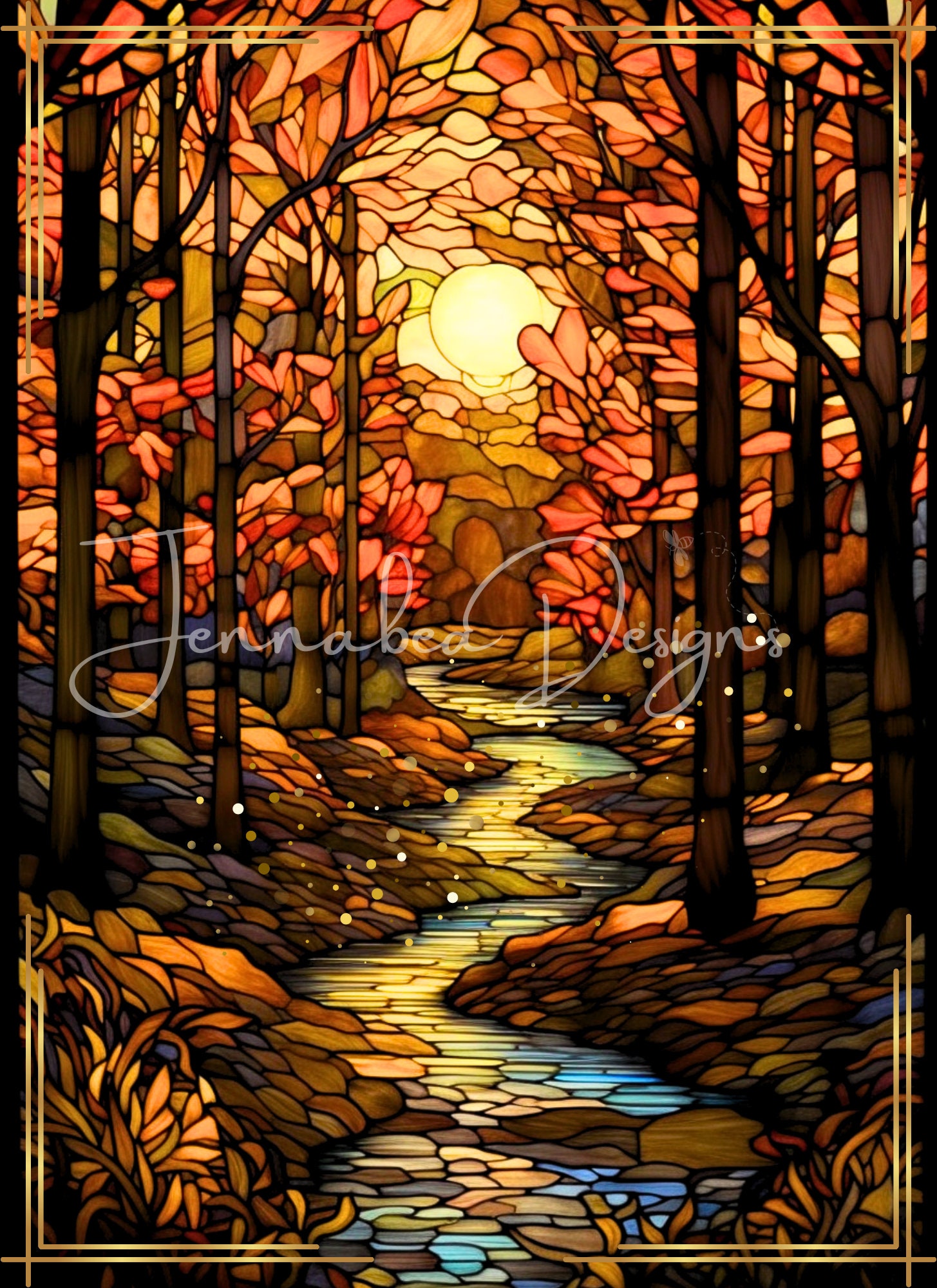 Faux Stained Glass, Rectangular, 8x11, Wreath Sign Design