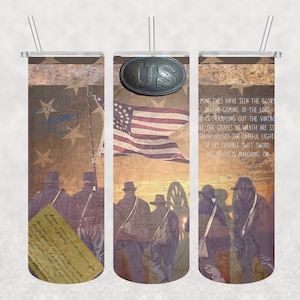 Tumbler Wrap, história, Guerra Civil, Soldado da União, Reconstituição, Gettysburg, 20 onças Skinny Straight, Sublimação, Somente download digital PNG