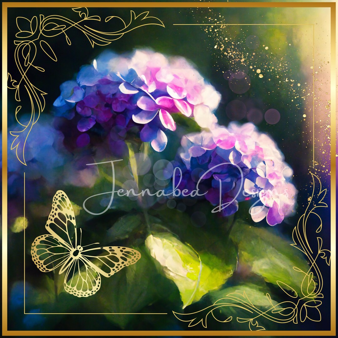 Wreath Sign Design, Hydrangeas, Square, Flowers, Png-digital Download ...