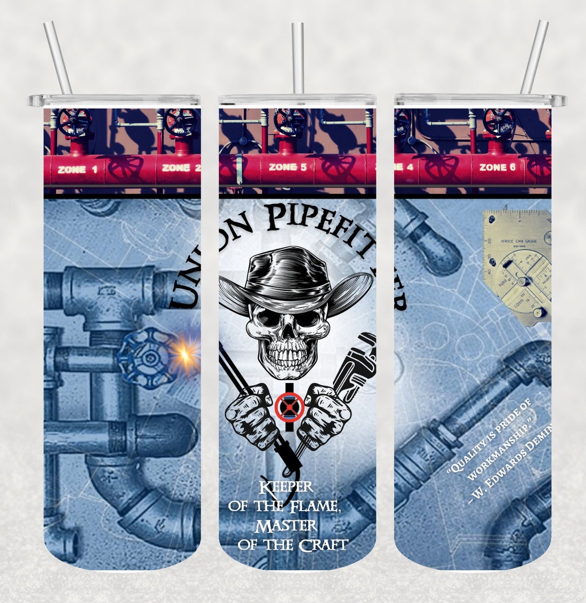 Union Pipefitter 20 Oz Skinny Straight Tumbler Etsy