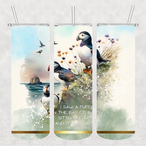 Tumbler Wrap, 20 oz Skinny Straight, Macareux, Oiseaux, Funny, Sublimation Design, PNG-Digital Download Only