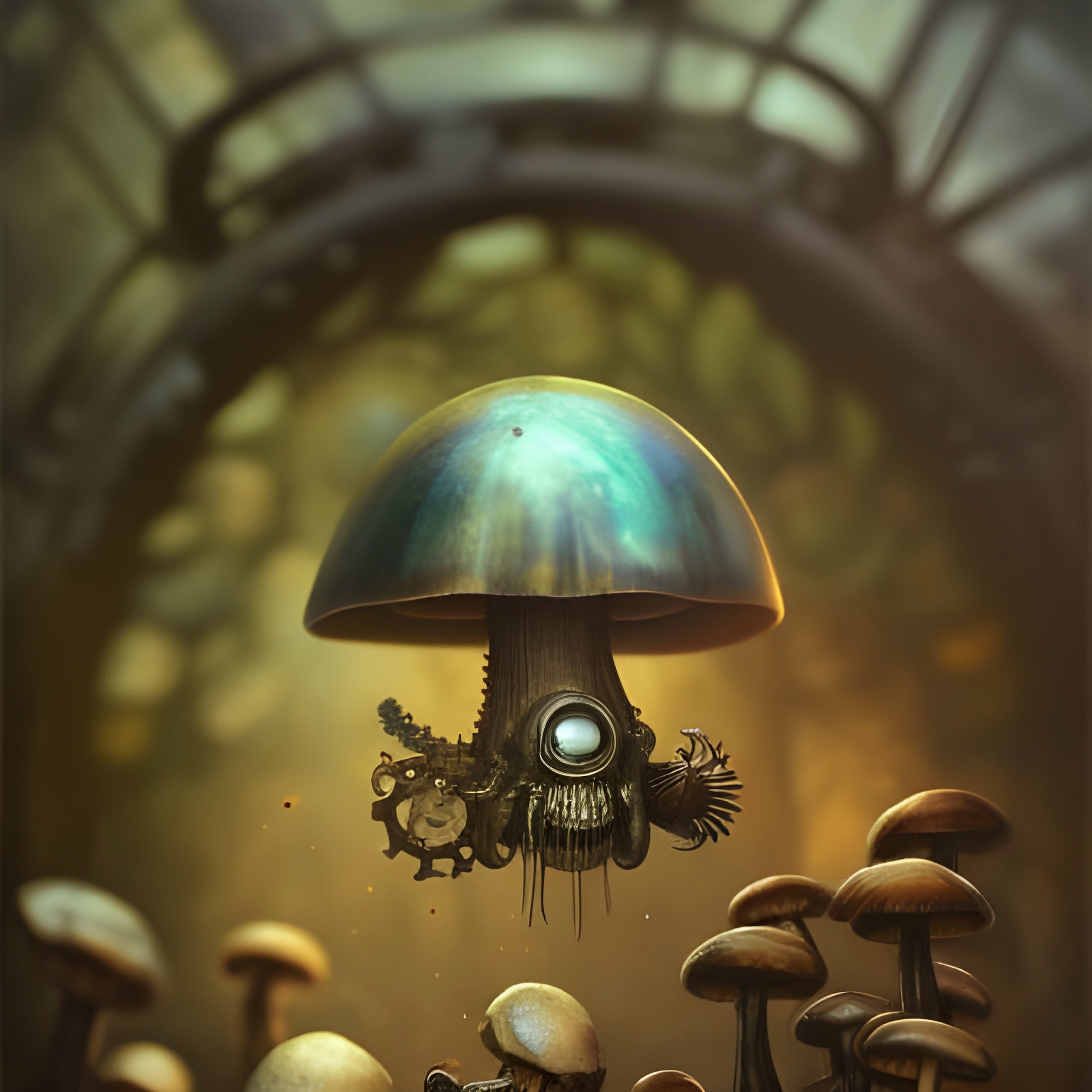 Steampunk Mushroom Jar Art Board Print for Sale by ginkelmier