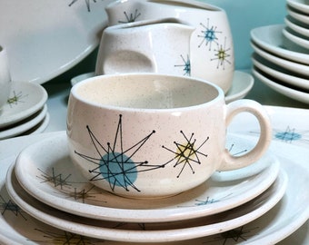 Franciscan 50’s vintage スターバースト　食器セット 5点 Vintage Franciscan Starburst Dinnerware 1950s Star Design MCM Mid