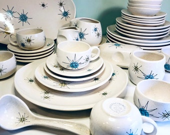 Vintage Franciscan Starburst Dinnerware 1950s Star Design MCM Mid Century Modern Atomic Star Dishes